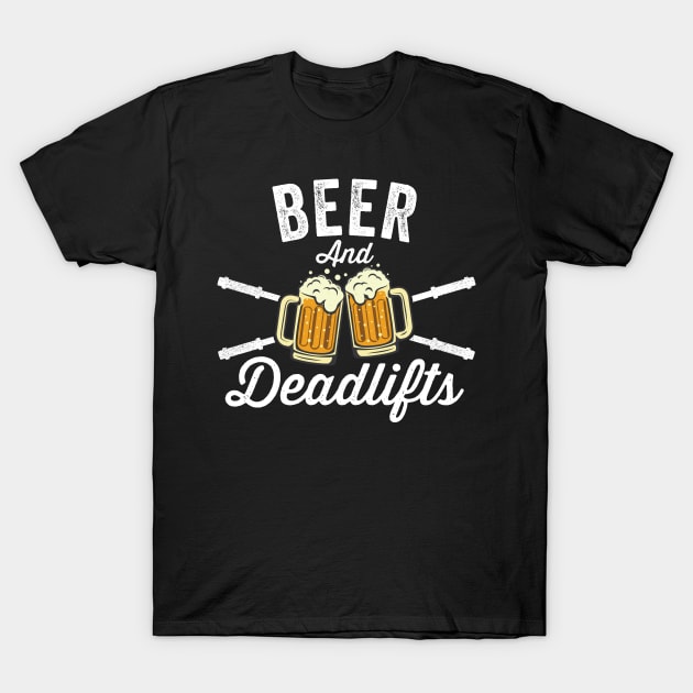 Beer & Deadlifts - Motivational Gym Artwork T-Shirt by Cult WolfSpirit 